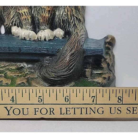 Upper Deck Vintage Cast Iron Cat Kitten Heavy Door Stopper Cat and Flower Pot - Picture 4 of 11